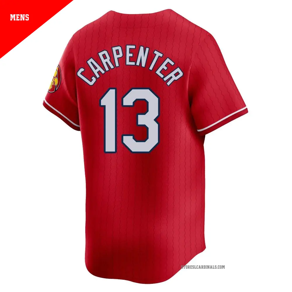 Men's #13 Matt Carpenter St. Louis Cardinals Red Limited 2024 City