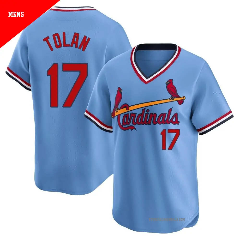 Men's ＃17 Bobby Tolan St. Louis Cardinals Light Blue Limited Cooperstown Collection Jersey