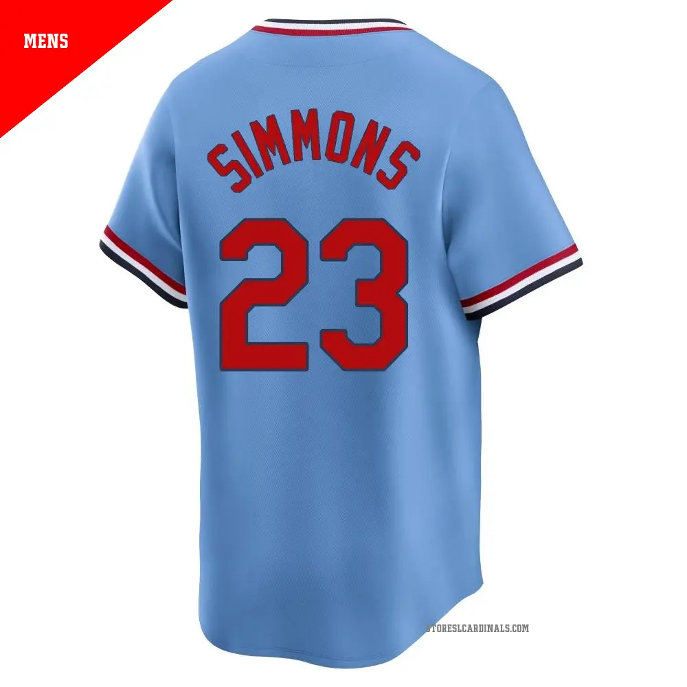 Men's #23 Ted Simmons St. Louis Cardinals Light Blue Limited