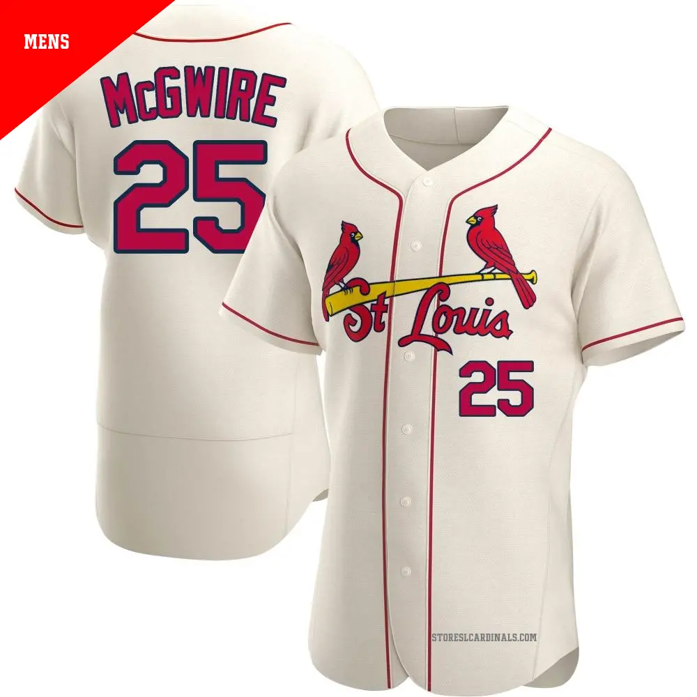 Men's #25 Mark McGwire St. Louis Cardinals Light Blue Replica