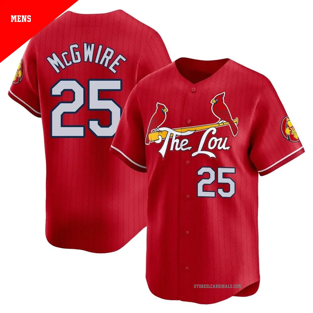 Men's #25 Mark McGwire St. Louis Cardinals Red Limited 2024 City