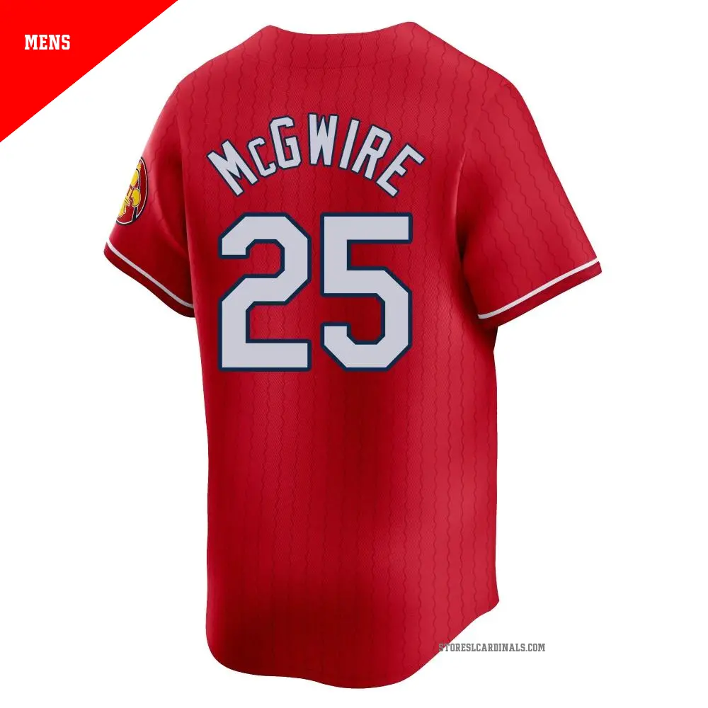 Men's #25 Mark McGwire St. Louis Cardinals Red Limited 2024 City