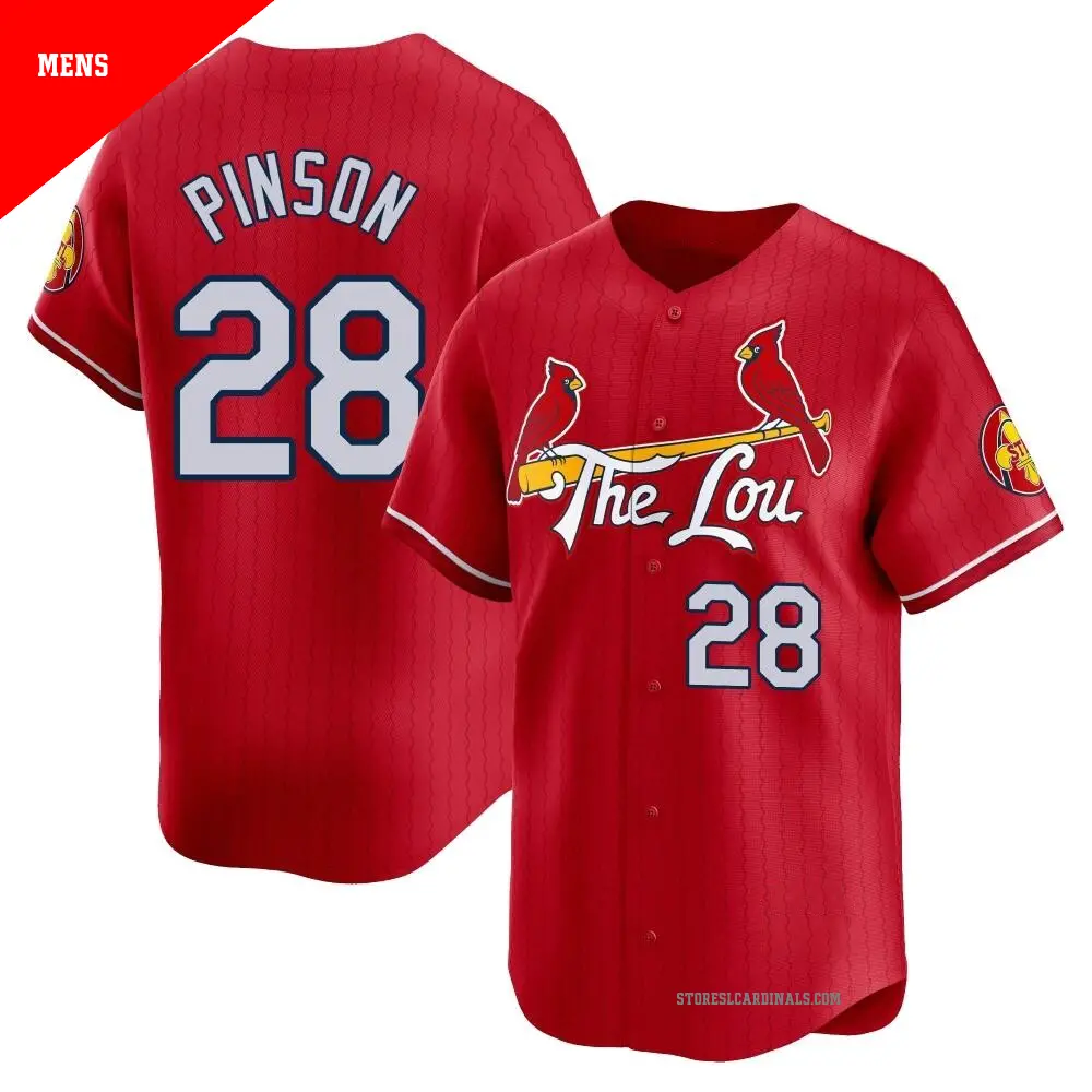 Men's ＃28 Vada Pinson St. Louis Cardinals Red Limited 2024 City Connect Jersey