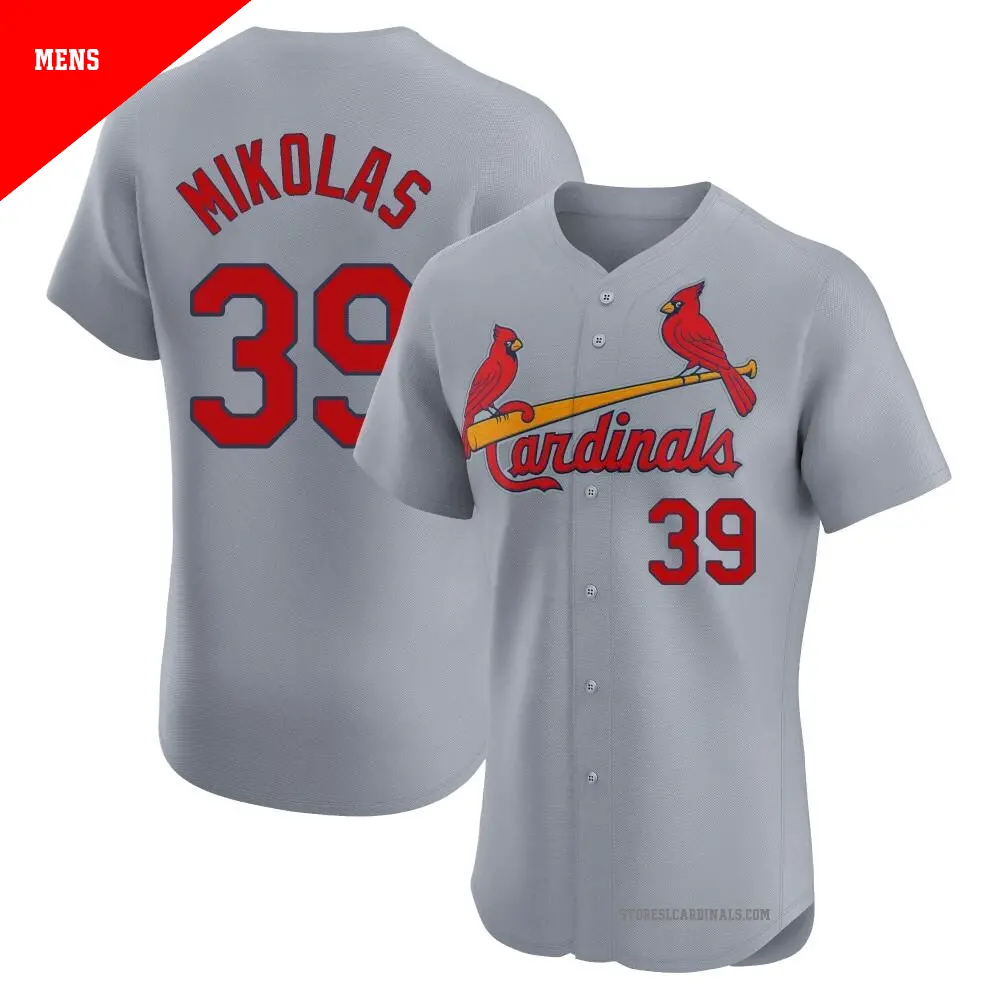 Men's ＃39 Miles Mikolas St. Louis Cardinals Gray Elite Road Jersey