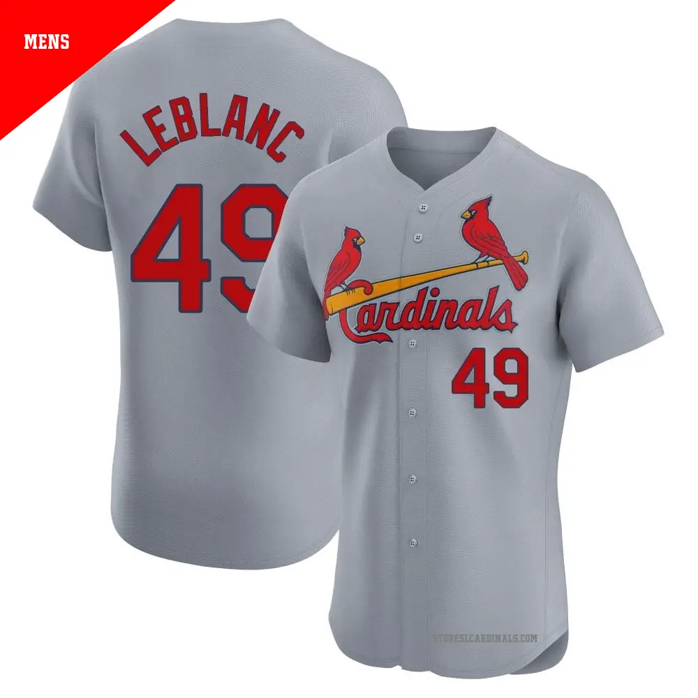 Men's ＃49 Wade LeBlanc St. Louis Cardinals Gray Elite Road Jersey