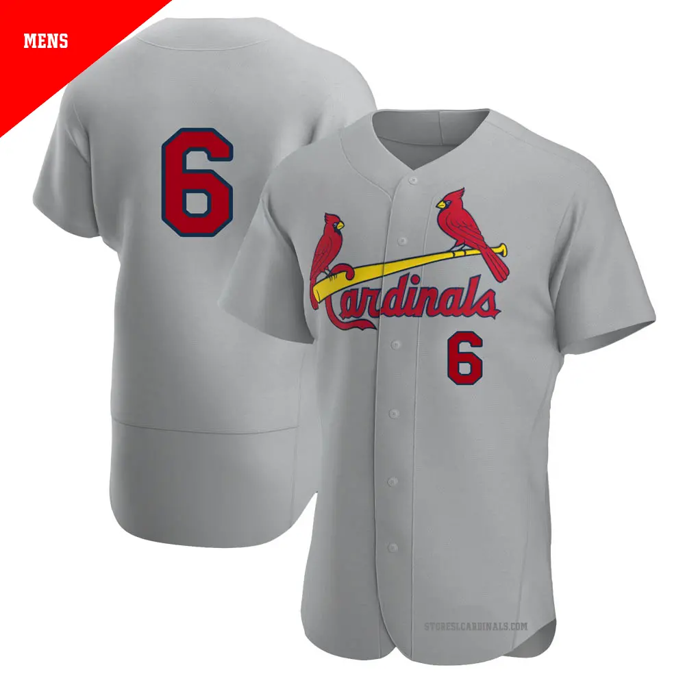 Men's ＃6 Stan Musial St. Louis Cardinals Gray Authentic Road Jersey