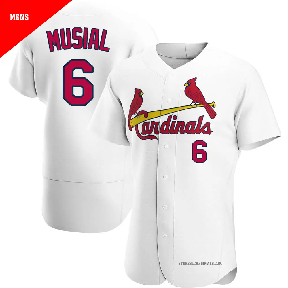 Men's ＃6 Stan Musial St. Louis Cardinals White Authentic Home Jersey