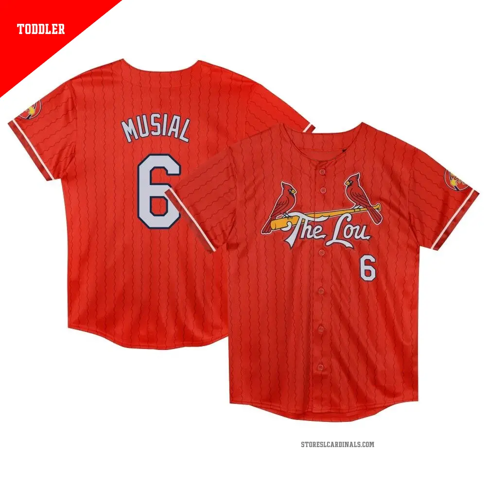 Toddler ＃6 Stan Musial St. Louis Cardinals Red Limited Preschool 2024 City Connect Jersey