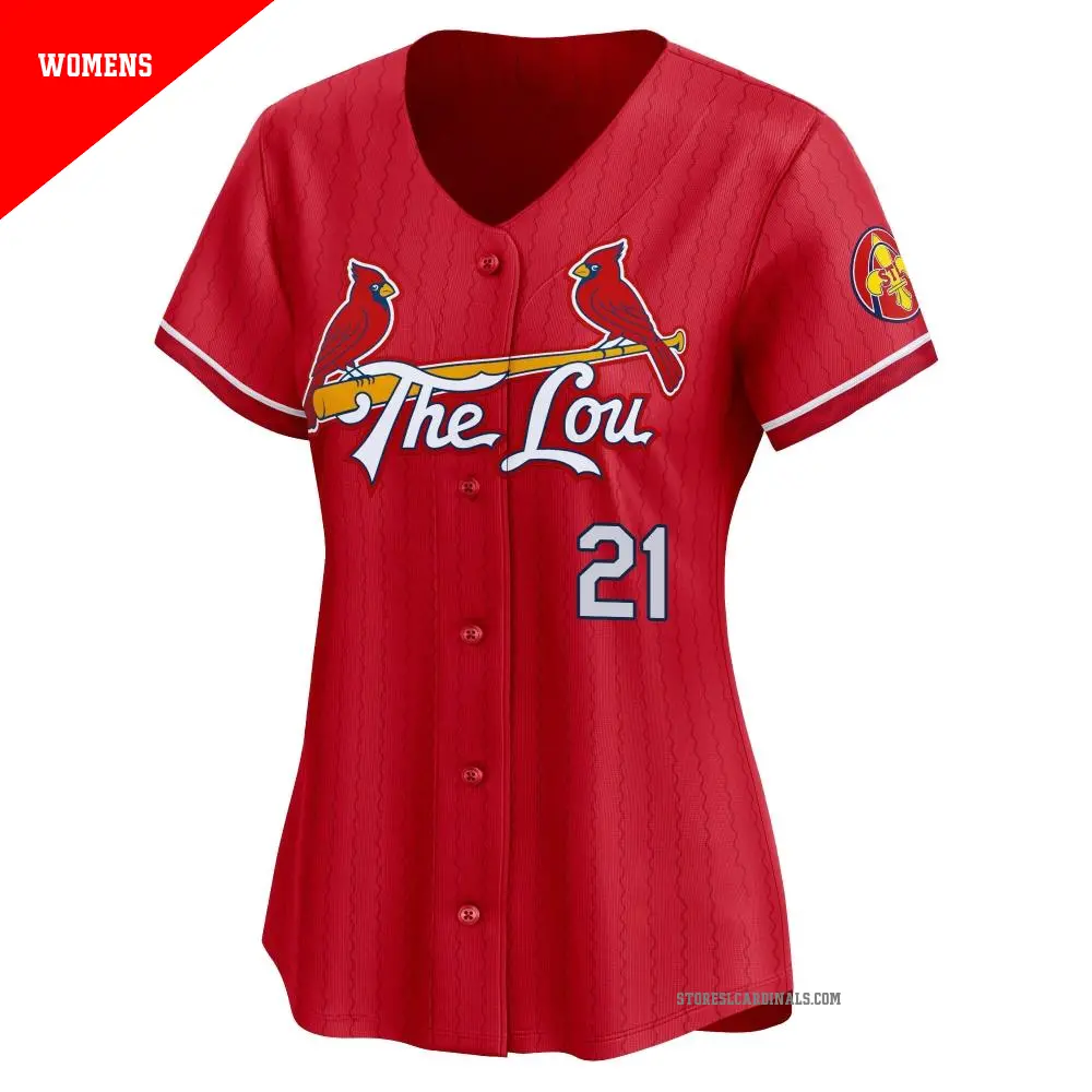 Women's #21 Lars Nootbaar St. Louis Cardinals Red Limited 2024