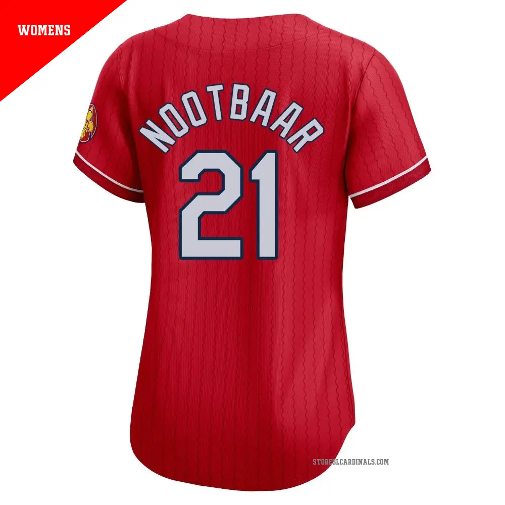 Women's #21 Lars Nootbaar St. Louis Cardinals Red Limited 2024