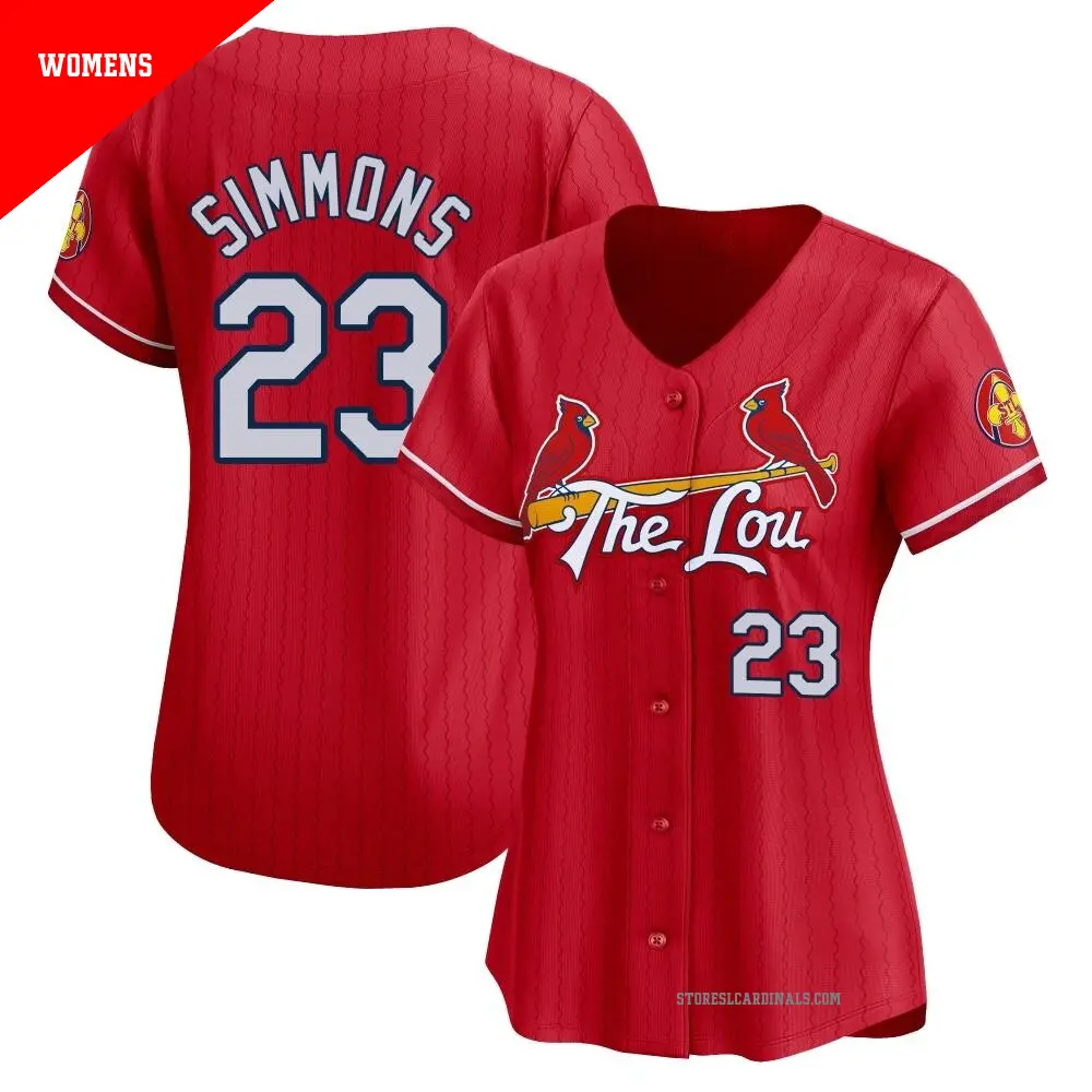 Women's ＃23 Ted Simmons St. Louis Cardinals Red Limited 2024 City Connect Jersey