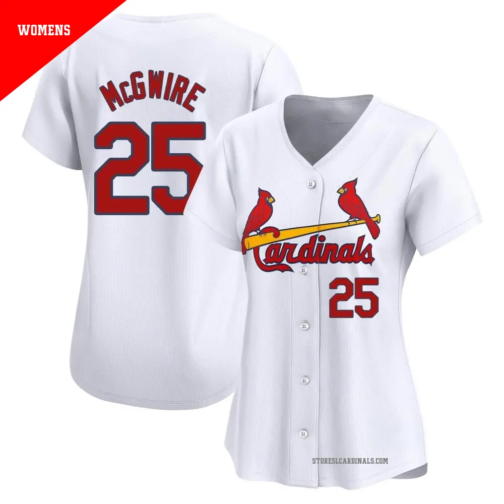 Women's #25 Mark McGwire St. Louis Cardinals White Limited Home Jersey