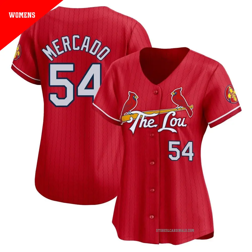 Women's ＃54 Oscar Mercado St. Louis Cardinals Red Limited 2024 City Connect Jersey