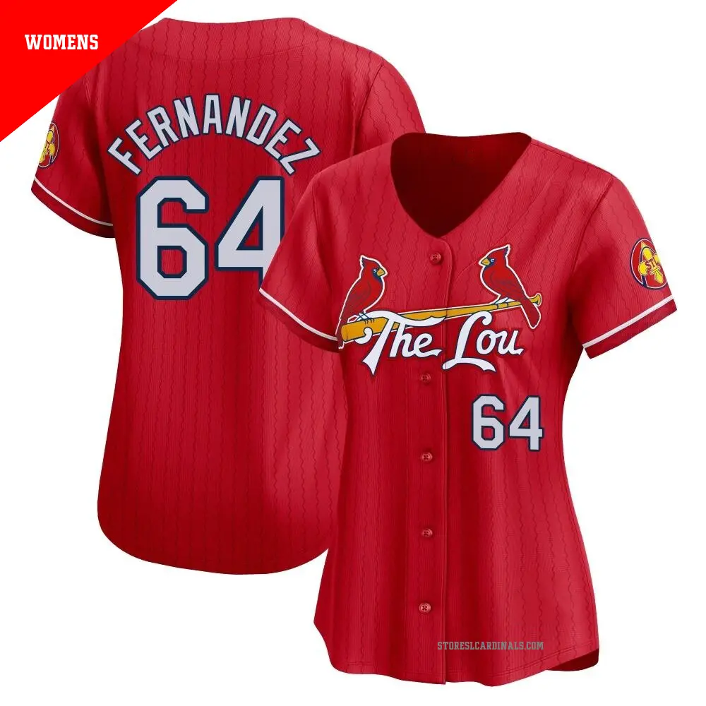 Women's ＃64 Ryan Fernandez St. Louis Cardinals Red Limited 2024 City Connect Jersey