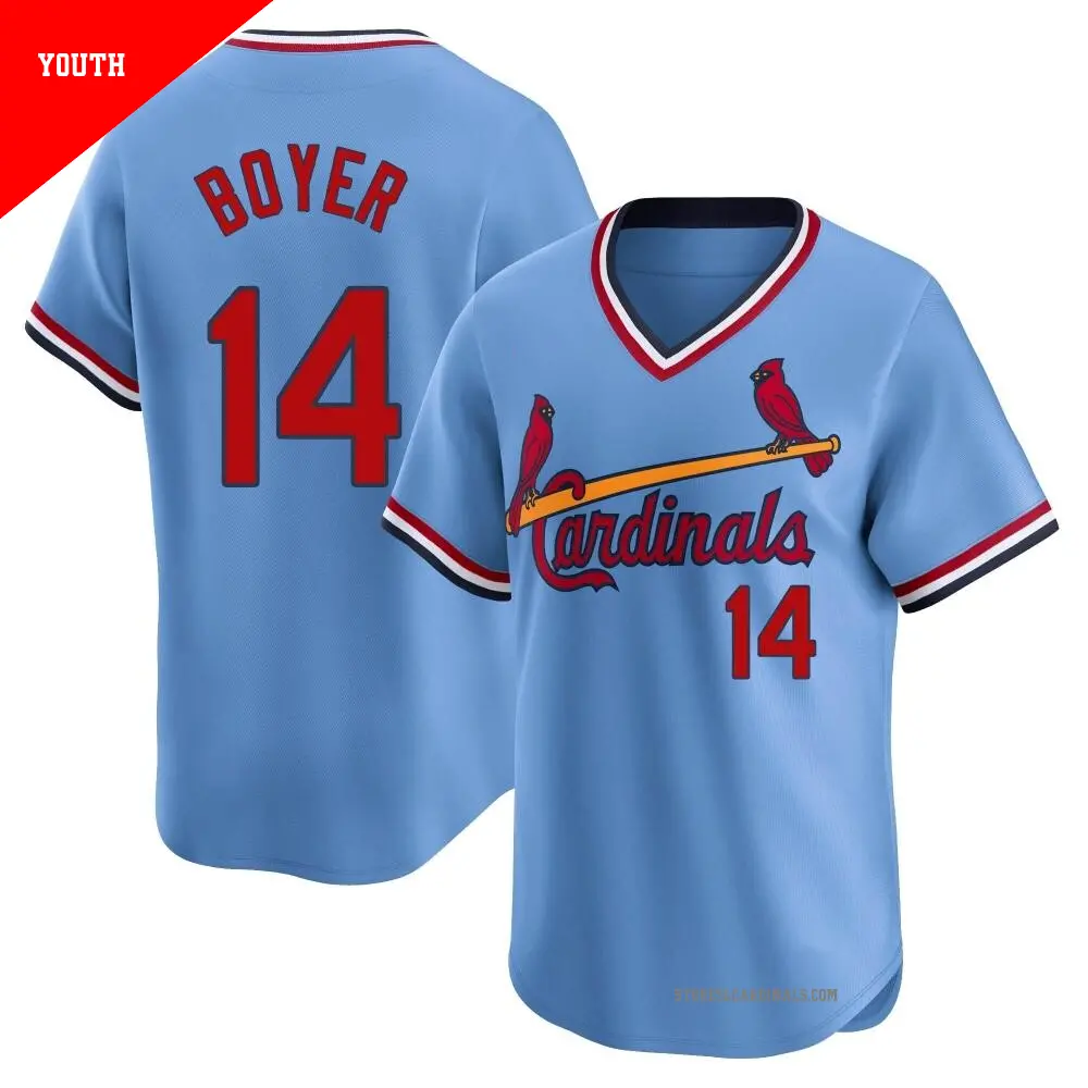 Youth ＃14 Ken Boyer St. Louis Cardinals Light Blue Limited Cooperstown Collection Jersey
