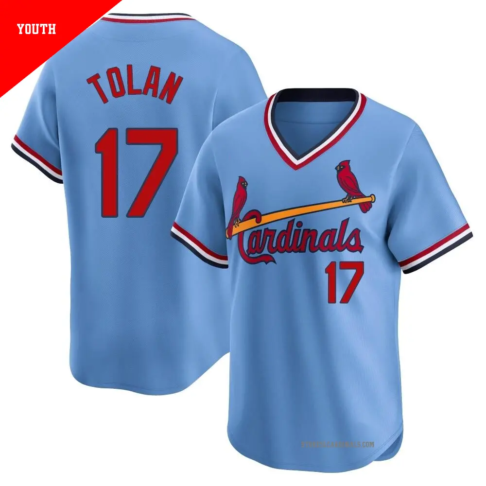 Youth ＃17 Bobby Tolan St. Louis Cardinals Light Blue Limited Cooperstown Collection Jersey