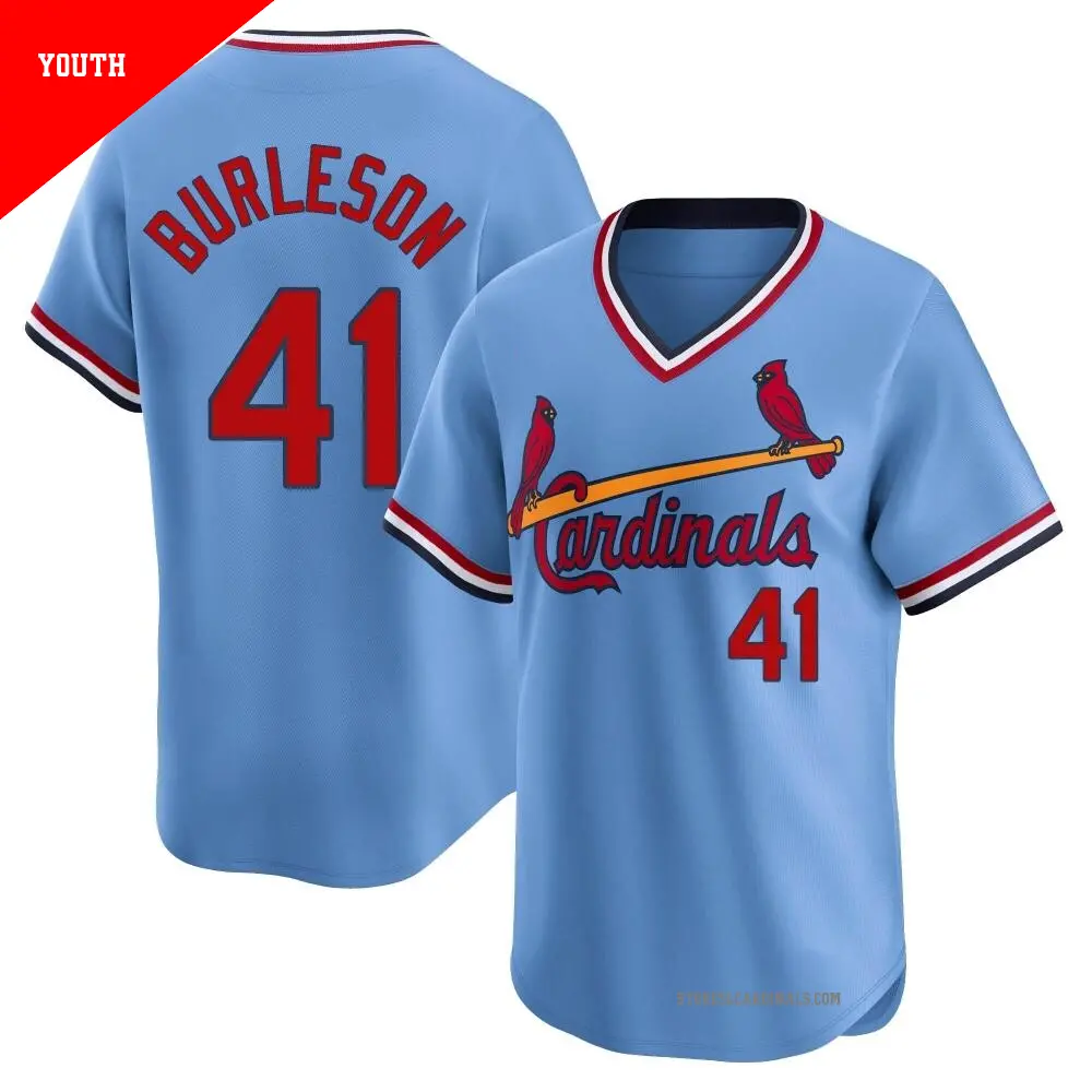 Youth #41 Alec Burleson St. Louis Cardinals Light Blue Limited
