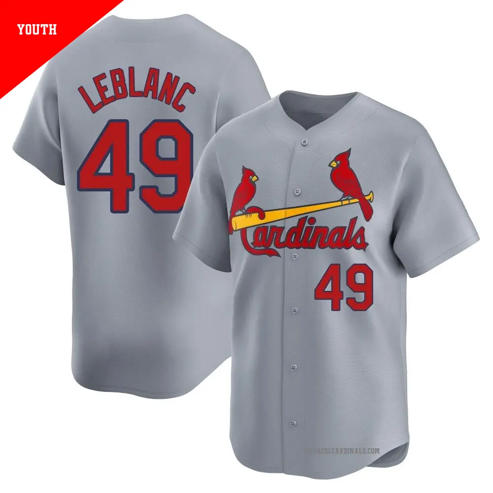Youth ＃49 Wade LeBlanc St. Louis Cardinals Gray Limited Away Jersey