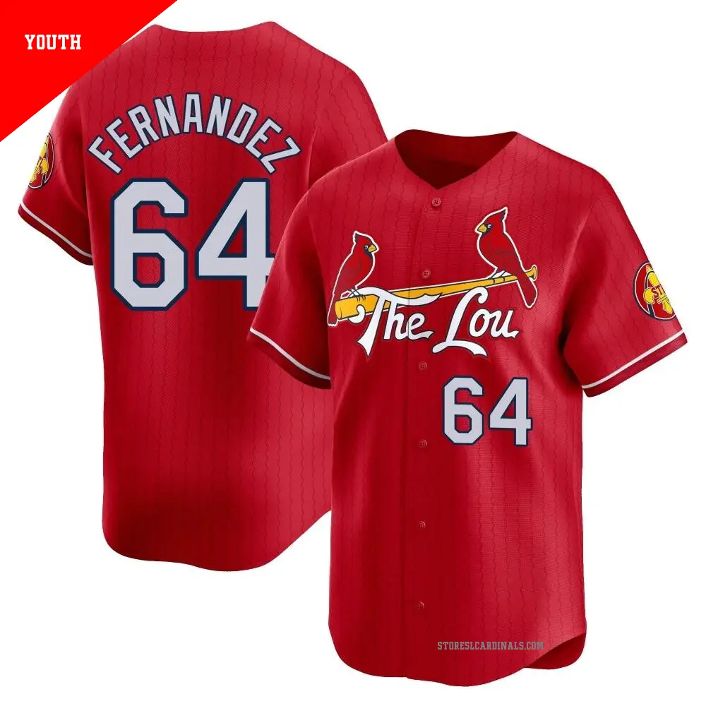 Youth ＃64 Ryan Fernandez St. Louis Cardinals Red Limited 2024 City Connect Jersey