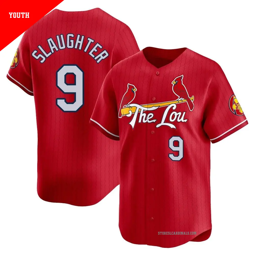 Youth ＃9 Enos Slaughter St. Louis Cardinals Red Limited 2024 City Connect Jersey